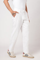 WHITE SLIM FIT TRAVELLER PANTS - Trousers - 251141406