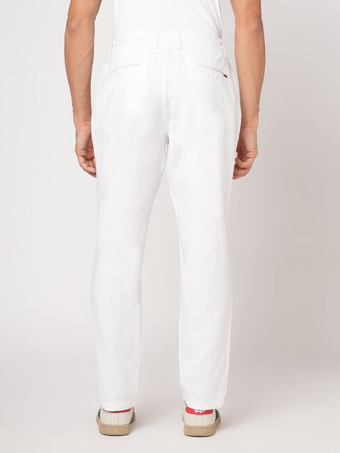 WHITE SLIM FIT TRAVELLER PANTS - Trousers - 251141406