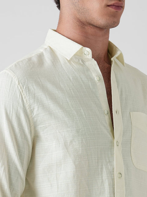 WHITE SLUB PLAIN TAILORED SHIRT-Shirt - 260134450