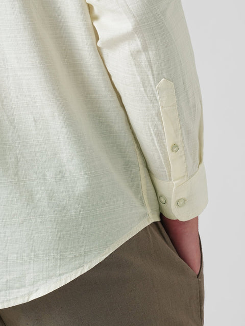 WHITE SLUB PLAIN TAILORED SHIRT-Shirt - 260134450