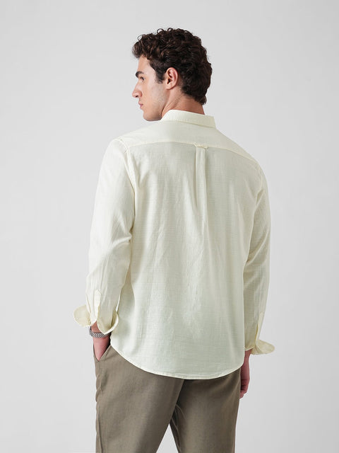 WHITE SLUB PLAIN TAILORED SHIRT-Shirt - 260134450