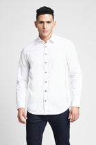 White Solid Cotton Shirt - Shirt - 230524803