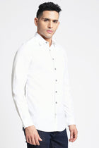 White Solid Cotton Shirt - Shirt - 230524803