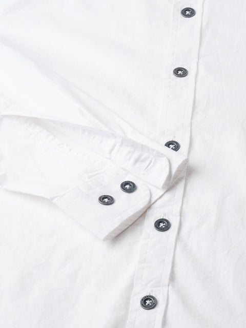 White Solid Cotton Shirt - Shirt - 230524803