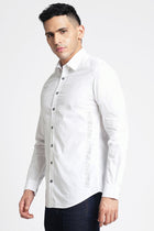 White Solid Cotton Shirt - Shirt - 230524803