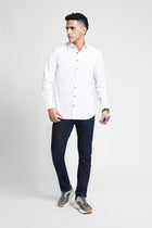 White Solid Cotton Shirt - Shirt - 230524803