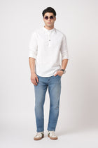 WHITE STRIPED MANDARIN COLLAR KURTA - Kurta - 251133886