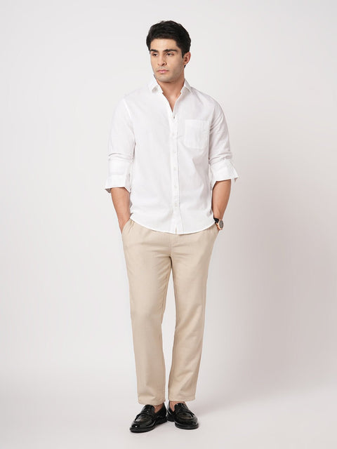 WHITE TAILORED FIT COTTON SHIRT-Shirt - 260134390