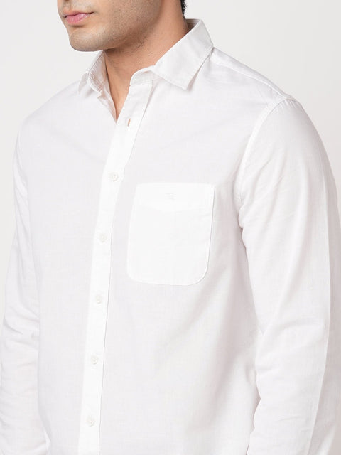 WHITE TAILORED FIT COTTON SHIRT-Shirt - 260134390