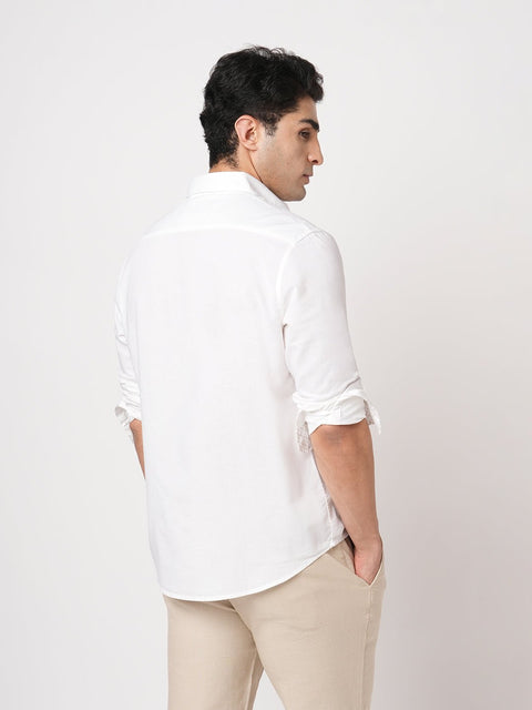 WHITE TAILORED FIT COTTON SHIRT-Shirt - 260134390