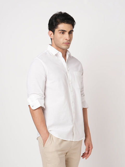 WHITE TAILORED FIT COTTON SHIRT-Shirt - 260134390