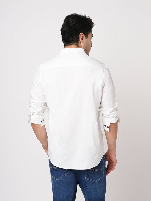 WHITE TAILORED FIT DOBBY SHIRT-Shirt - 251134160