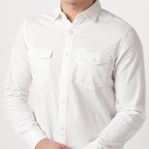 WHITE TAILORED FIT UTILITY POCKET SHIRT-Shirt - 241229979