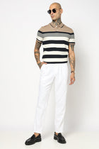 WHITE TRAVELLER FIT LINEN TROUSER - Trousers - 250740745