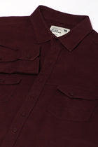 Wine Double Pocket Solid Shirt - Shirt - 241129607