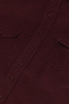 Wine Double Pocket Solid Shirt - Shirt - 241129607