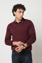 WINE KNITTED FLATKNIT POLO - T Shirt - 250960021