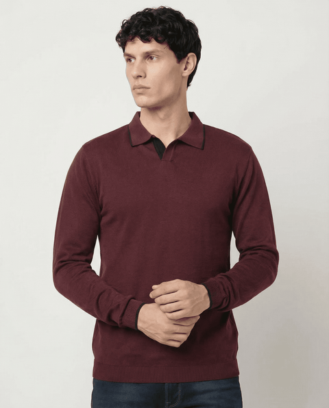 WINE KNITTED FLATKNIT - POLO - T Shirt - 250960021