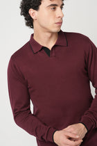 WINE KNITTED FLATKNIT POLO - T Shirt - 250960021