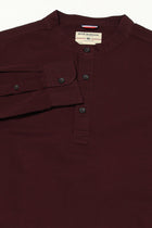 WINE PLAIN MANDARIN COLLAR KURTA - Kurta - 240120031