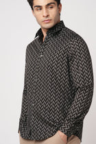 WINE PRINTED SATIN SHIRT-Shirt - 251033210