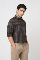 WINE PRINTED SATIN SHIRT-Shirt - 251033210