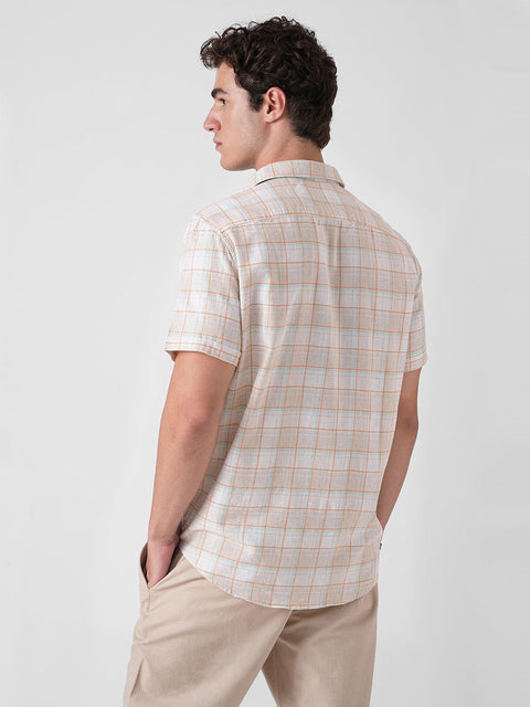 YELLOW CHECKERED SLUB SHIRT-Shirt - 260134751
