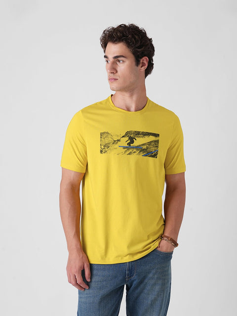 YELLOW GRAPHIC ROUND NECK T - SHIRT - T Shirt - 250930926