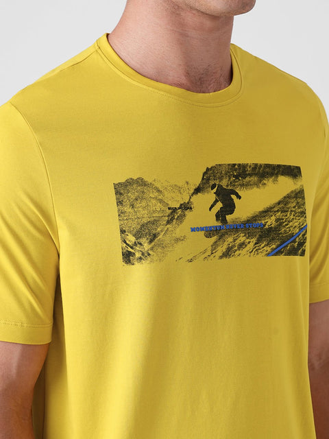 YELLOW GRAPHIC ROUND NECK T - SHIRT - T Shirt - 250930926