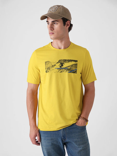 YELLOW GRAPHIC ROUND NECK T - SHIRT - T Shirt - 250930926