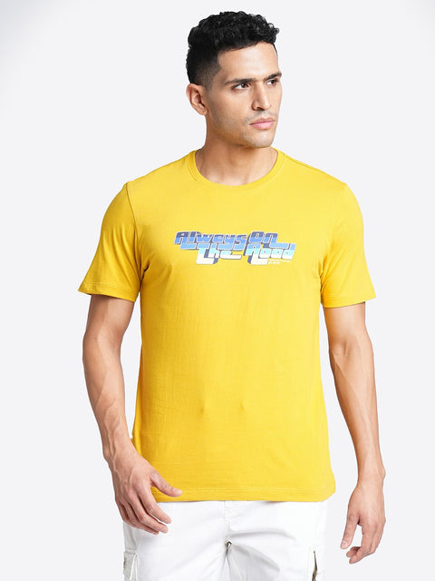 Yellow Printed Cotton T-Shirt - T-Shirt - 230530494