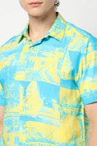 YELLOW PRINTED SPORTS MENS SHIRT-Shirt - 230725328