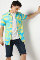 YELLOW PRINTED SPORTS MENS SHIRT-Shirt - 230725328