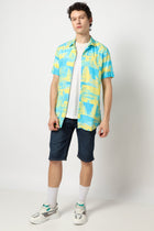 YELLOW PRINTED SPORTS MENS SHIRT-Shirt - 230725328