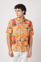 YELLOW RELAXED FIT PRINTED SHIRT-Shirt - 250932523