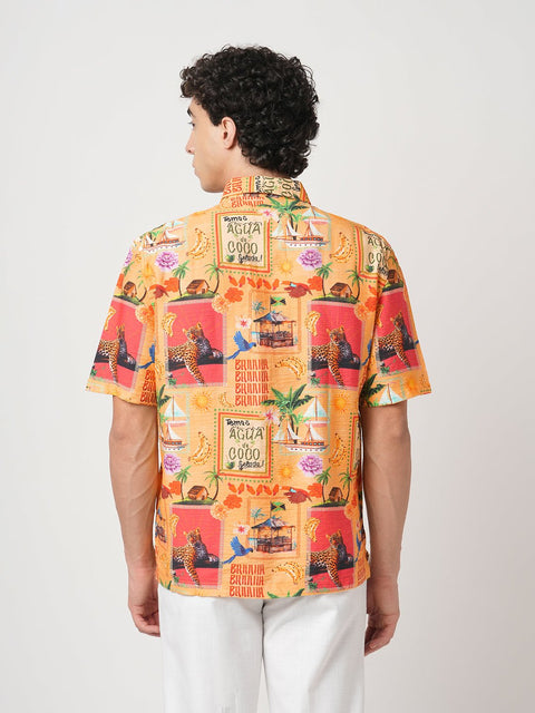 YELLOW RELAXED FIT PRINTED SHIRT-Shirt - 250932523