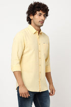 Yellow Solid Cotton Shirt - Shirt - 230324448