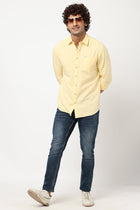 Yellow Solid Cotton Shirt - Shirt - 230324448