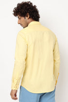 Yellow Solid Cotton Shirt - Shirt - 230324382