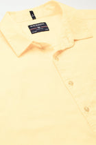 Yellow Solid Cotton Shirt - Shirt - 230324382