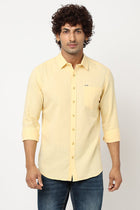 Yellow Solid Cotton Shirt - Shirt - 230324448