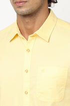 Yellow Solid Cotton Shirt - Shirt - 230324382