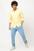 Yellow Solid Cotton Shirt - Shirt - 230324382