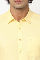 Yellow Solid Cotton Shirt - Shirt - 230324382