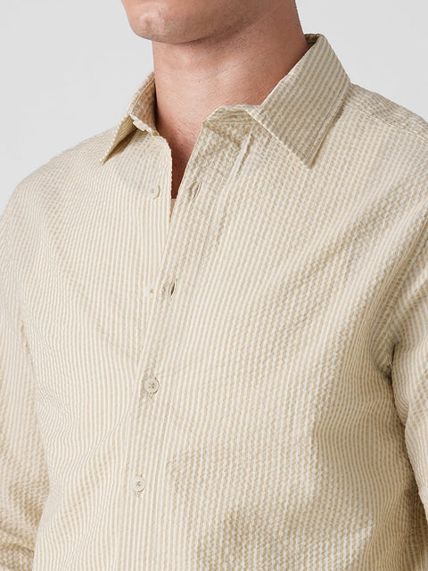 YELLOW STRIPE SEERSUCKER SHIRT-Shirt - 260235190