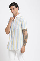 Yellow Striped Cotton Shirt - Shirt - 240527921