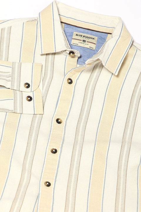 Yellow Striped Cotton Shirt - Shirt - 240527891