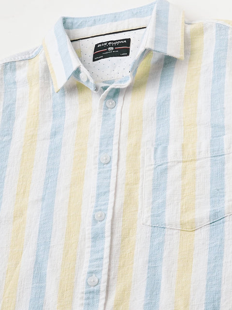 Yellow Striped Cotton Shirt - Shirt - 240527921