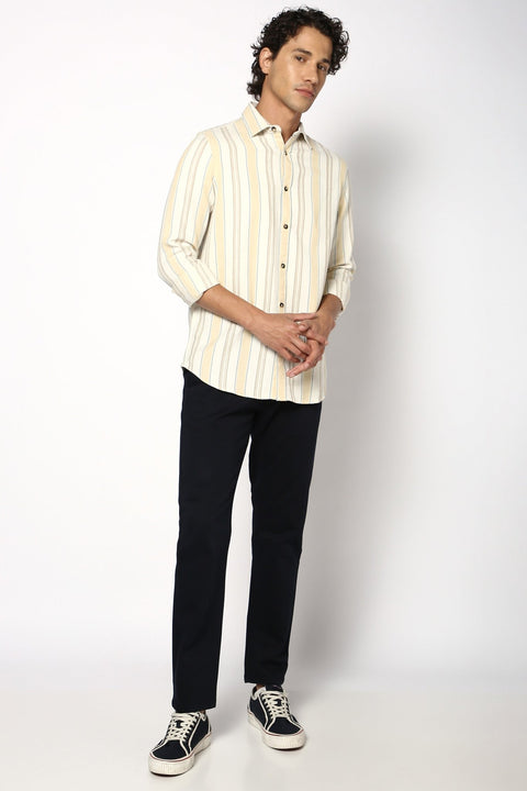 Yellow Striped Cotton Shirt - Shirt - 240527891