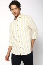 Yellow Striped Cotton Shirt - Shirt - 240527891